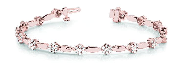 14K Rose Gold 1 5/8 ct tw Fashion Diamond Bracelet