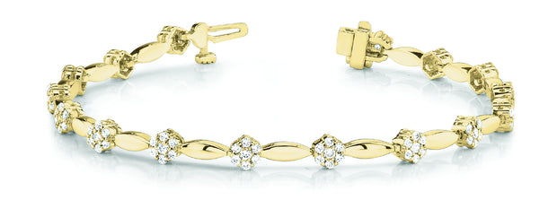 14K Yellow Gold 1 5/8 ct tw Fashion Diamond Bracelet
