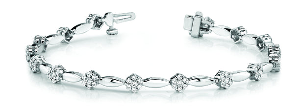 18K White Gold 1 5/8 ct tw Fashion Diamond Bracelet