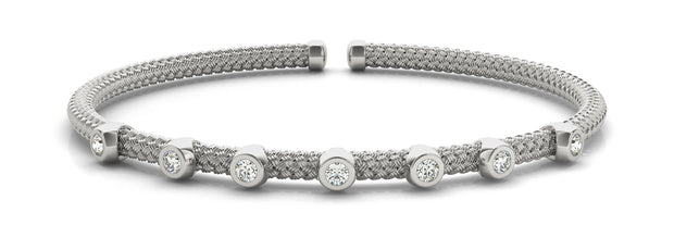 18K White Gold 1/10 ct tw Fashion Diamond Bracelet