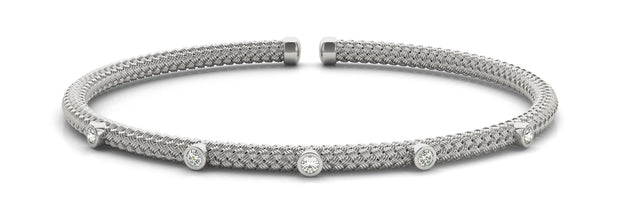18K White Gold 1/10 ct tw Fashion Diamond Bracelet
