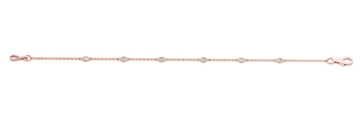 14K Rose Gold 1/8 ct tw Fashion Diamond Bracelet