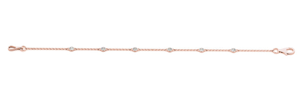14K Rose Gold 1/8 ct tw Fashion Diamond Bracelet