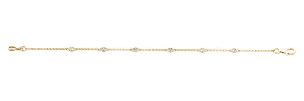 14K Yellow Gold 1/8 ct tw Fashion Diamond Bracelet
