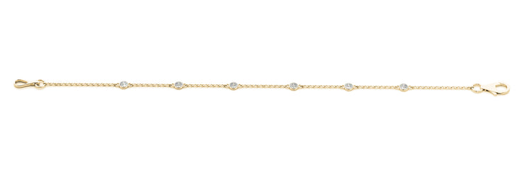 14K Yellow Gold 1/8 ct tw Fashion Diamond Bracelet