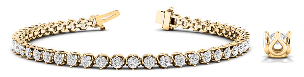 14K Yellow Gold 2 1/4 ct tw Fashion Diamond Bracelet