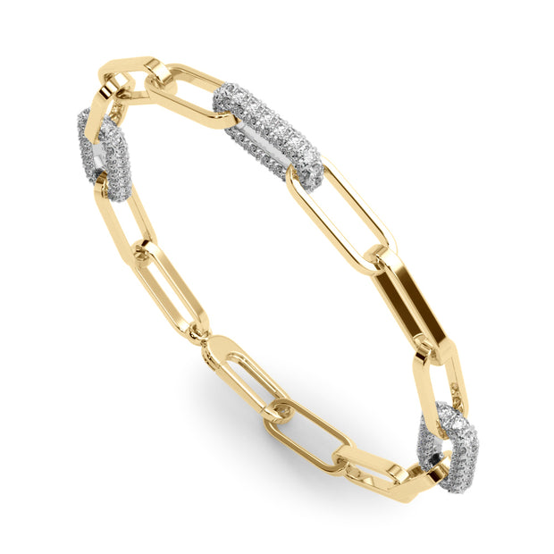 18K Yellow Gold 1 1/8 ct tw New Style Diamond Bracelet
