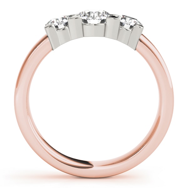 18K Rose Gold 1 ct tw Three Stone Diamond Engagement Ring