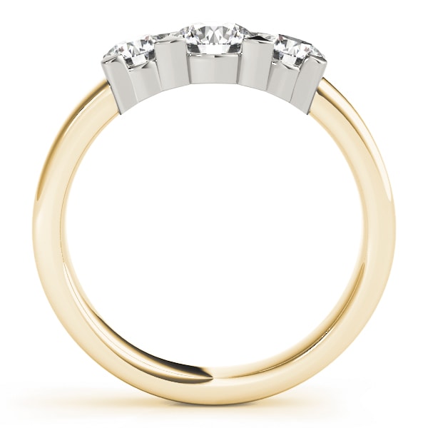 14K Yellow Gold 1 ct tw Three Stone Diamond Engagement Ring