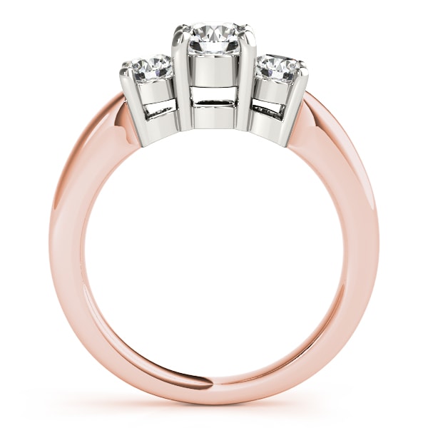 18K Rose Gold 1 1/2 ct tw Three Stone Diamond Engagement Ring