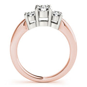14K Rose Gold 3/4 ct tw Three Stone Diamond Engagement Ring