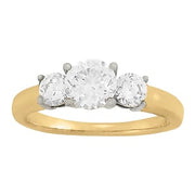 Platinum 1/2 ct tw Three Stone Diamond Engagement Ring