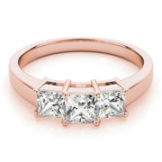 14K Rose Gold 1 1/8 ct tw Three Stone Diamond Engagement Ring