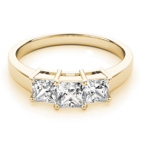 14K Yellow Gold 1 1/8 ct tw Three Stone Diamond Engagement Ring