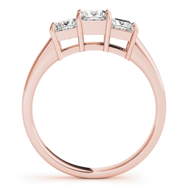 14K Rose Gold 1 1/8 ct tw Three Stone Diamond Engagement Ring
