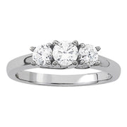 14K White Gold 1 ct tw Three Stone Diamond Engagement Ring