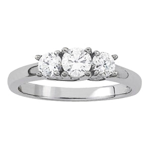 Platinum 1 ct tw Three Stone Diamond Engagement Ring