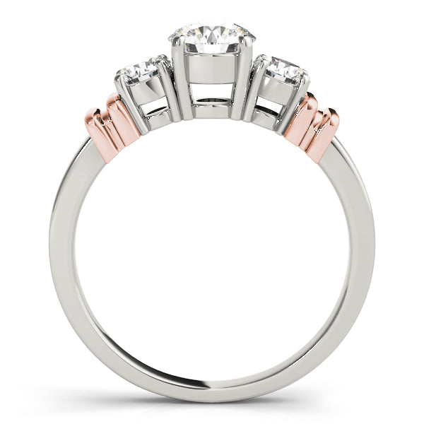 18K Rose Gold 1 ct Diamond Three-Stone Engagement Ring