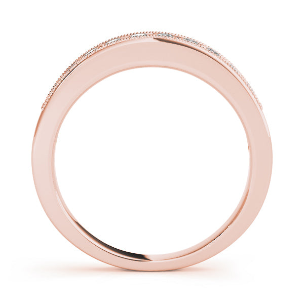 18K Rose Gold 1/10 ct tw Diamond Wedding Ring