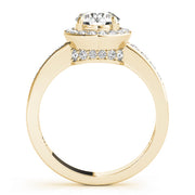 18K Yellow Gold 1 3/8 ct tw Halo Diamond Engagement Ring