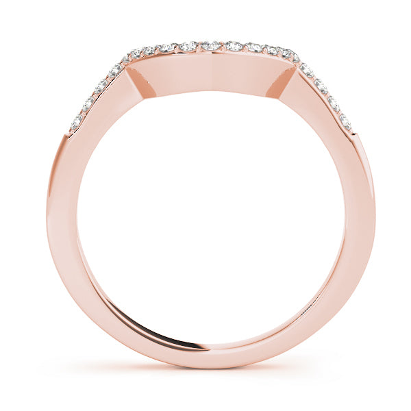 18K Rose Gold 1/8 ct tw Diamond Wedding Ring