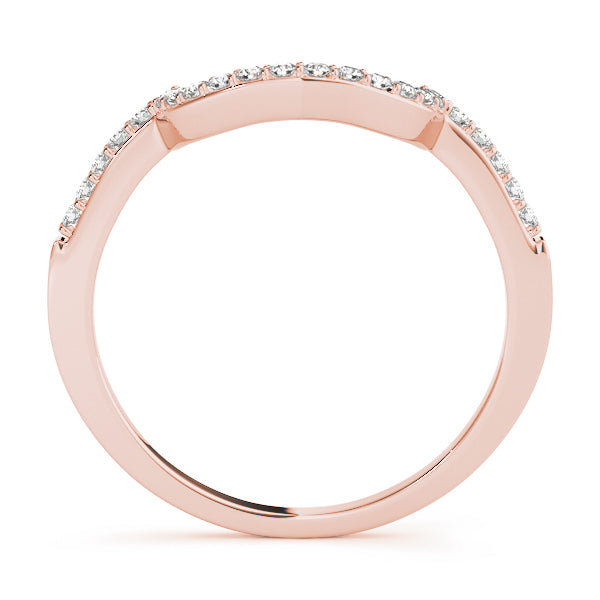 18K Rose Gold 1/6 ct tw Diamond Wedding Ring