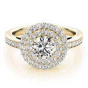 14K Yellow Gold 1 1/2 ct tw Halo Diamond Engagement Ring