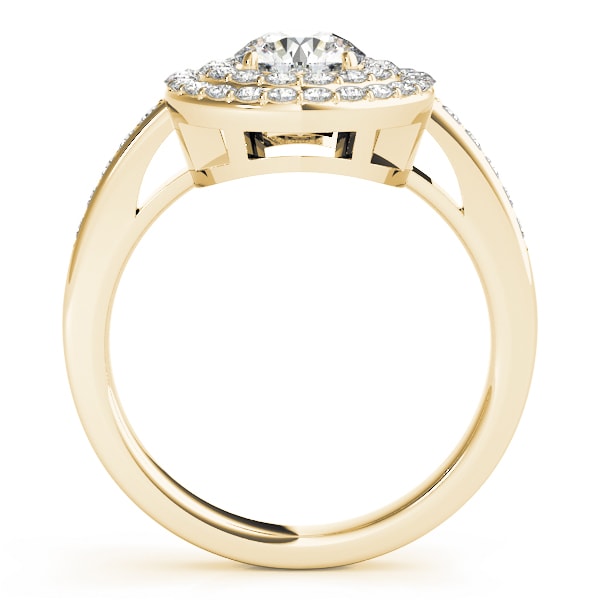 14K Yellow Gold 1 1/2 ct tw Halo Diamond Engagement Ring