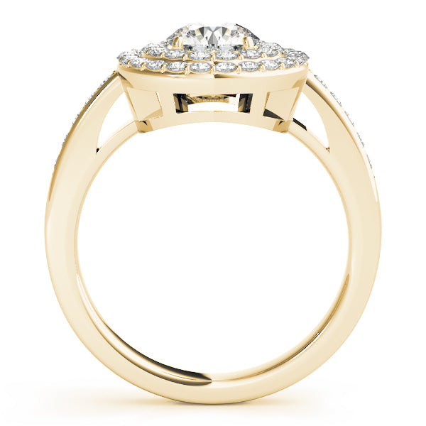 14K Yellow Gold 1 1/2 ct tw Halo Diamond Engagement Ring