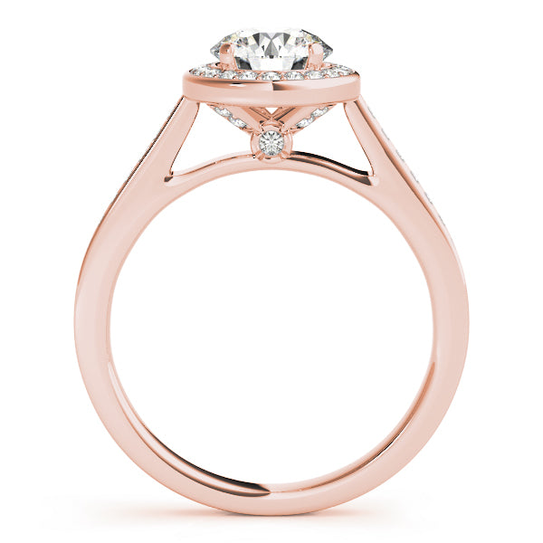 14K Rose Gold 2 3/8 ct tw Halo Diamond Engagement Ring