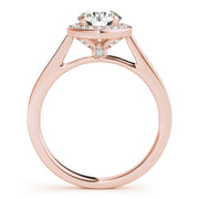 14K Rose Gold 1 7/8 ct tw Halo Diamond Engagement Ring