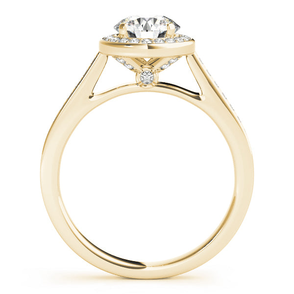 14K Yellow Gold 1 ct tw Halo Diamond Engagement Ring