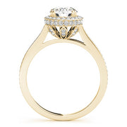 18K Yellow Gold 1 1/2 ct tw Halo Diamond Engagement Ring
