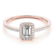 18K Rose Gold 1 1/5 ct tw Halo Diamond Engagement Ring