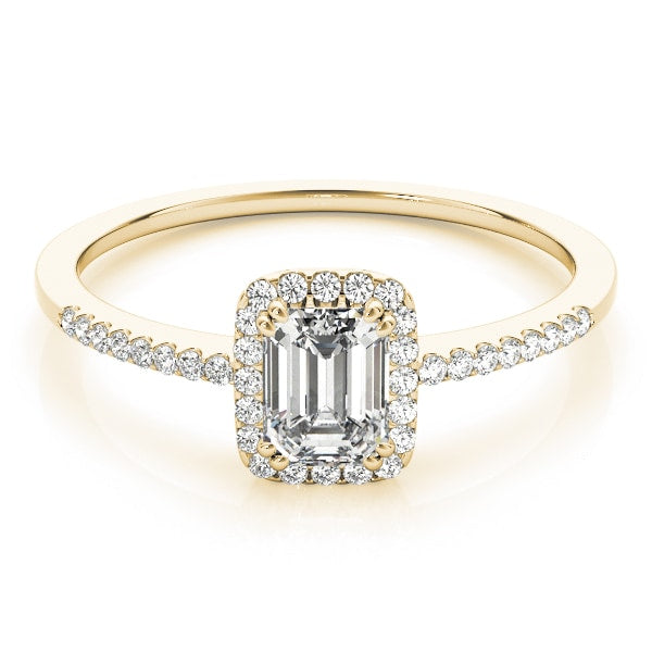 18K Yellow Gold 1 1/5 ct tw Halo Diamond Engagement Ring
