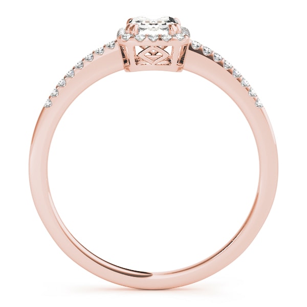 14K Rose Gold 1 1/5 ct tw Halo Diamond Engagement Ring