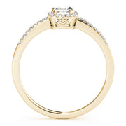 14K Yellow Gold 1 1/5 ct tw Halo Diamond Engagement Ring