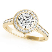 14K Yellow Gold 1 1/4 ct tw Halo Diamond Engagement Ring