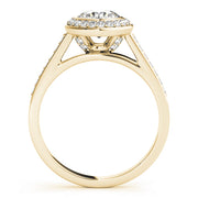18K Yellow Gold 1 1/4 ct tw Halo Diamond Engagement Ring