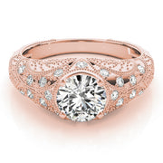 14K Rose Gold Vintage Diamond Engagement Ring 1.2ctw