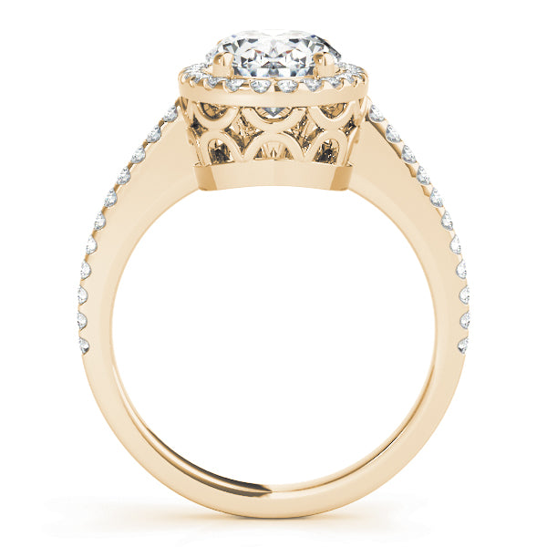 14K Yellow Gold 5/8 ct tw Halo Diamond Engagement Ring
