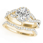 14K Yellow Gold 1 CT Diamond Halo Engagement Ring