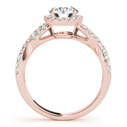14K Rose Gold 1.5 ctw Diamond Halo Engagement Ring