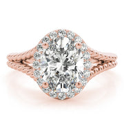 18K Rose Gold 1 ct tw Halo Diamond Engagement Ring