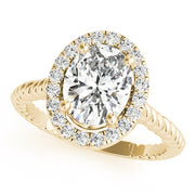 18K Yellow Gold 1 ct tw Halo Diamond Engagement Ring