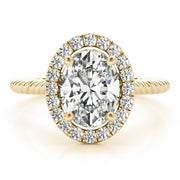 18K Yellow Gold 1 ct tw Halo Diamond Engagement Ring