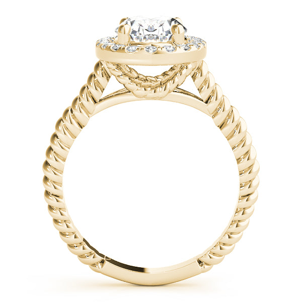 14K Yellow Gold 1 ct tw Halo Diamond Engagement Ring