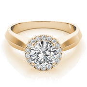 18K Yellow Gold 1 ct tw Halo Diamond Engagement Ring