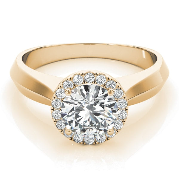 18K Yellow Gold 1 ct tw Halo Diamond Engagement Ring