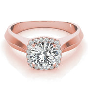 18K Rose Gold 1 1/8 ct tw Halo Diamond Engagement Ring